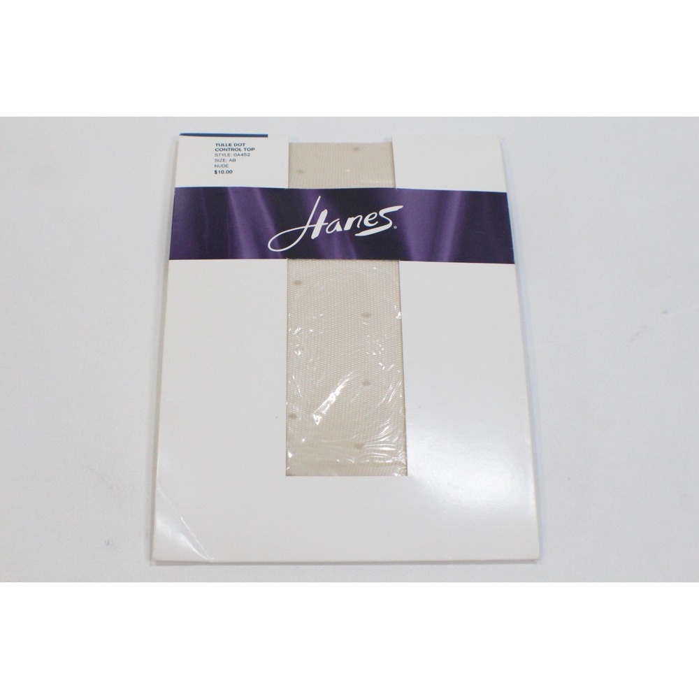 Vintage Hanes Tulle Dot Nude Control Top  Pantyhose Size AB Style 0A452 Italy